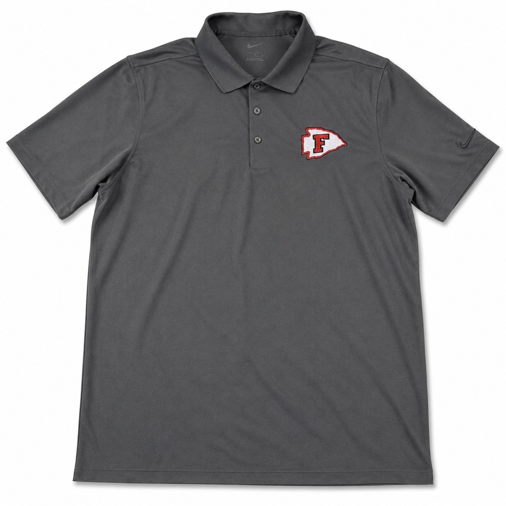 Nike Polo Shirt Mens Large‎ Gray F Arrowhead Logo Performance Golf Swoosh